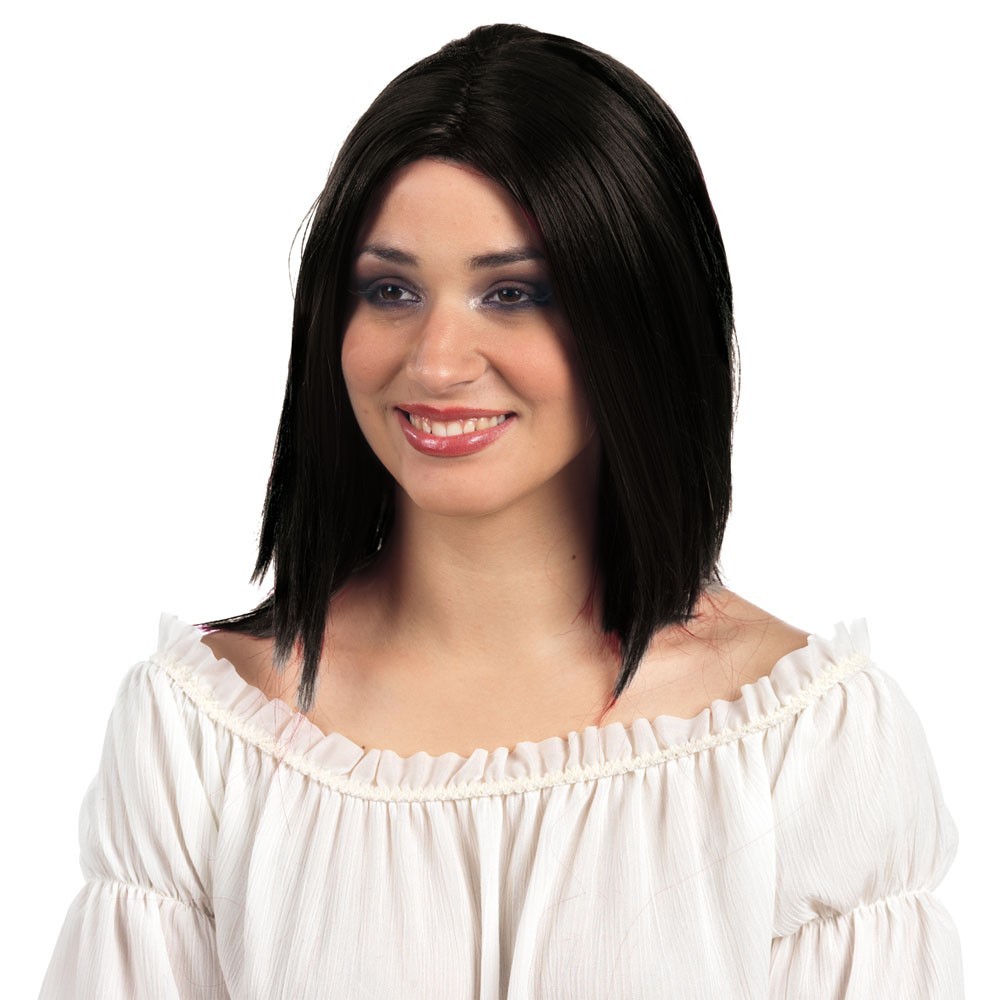 Peluca Larga Lisa Negro