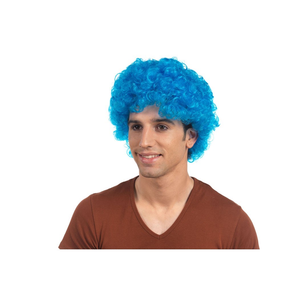 Peluca Rizada Azul